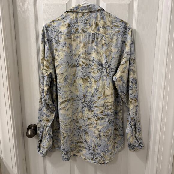 Reunion Womens Collared Long Sleeve Button Down Shirt Size M Career Artsy 90s - Picture 3 of 6